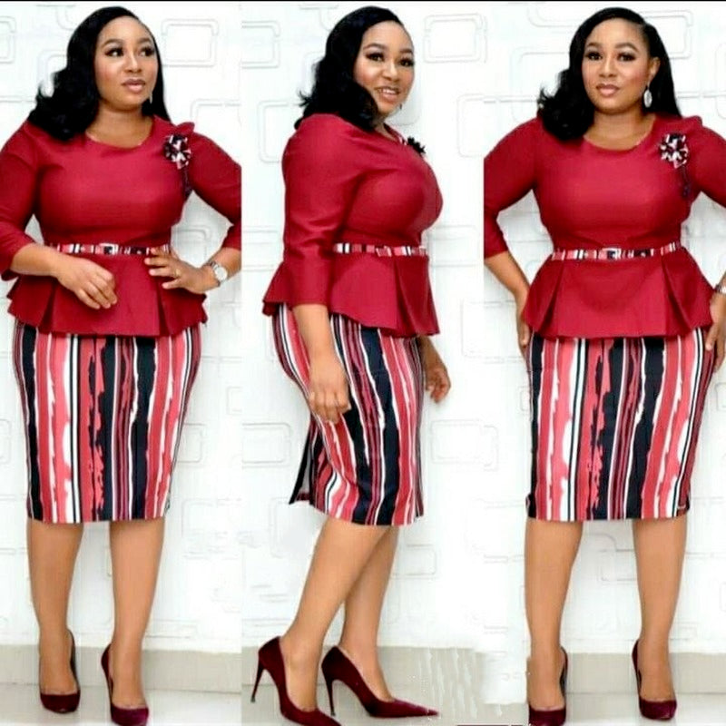 Plus Size Summer African Women Print Plus Size Dress