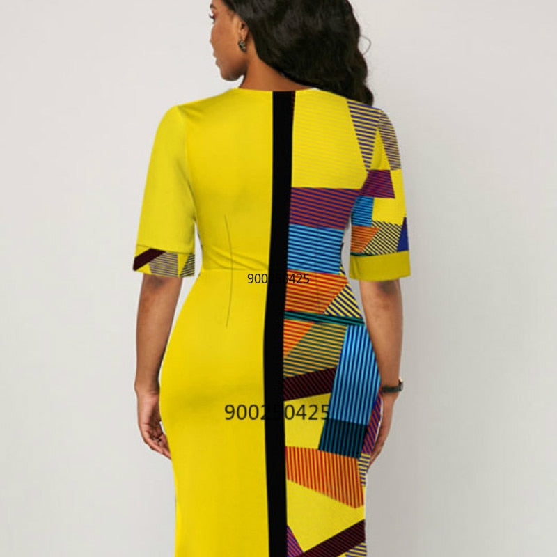 Print Patchwork Dress