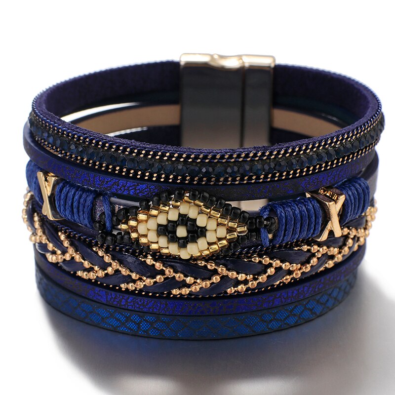 Evil Eye Leather Bracelets For Women