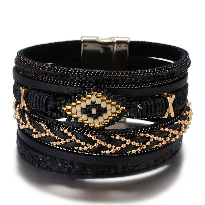 Evil Eye Leather Bracelets For Women