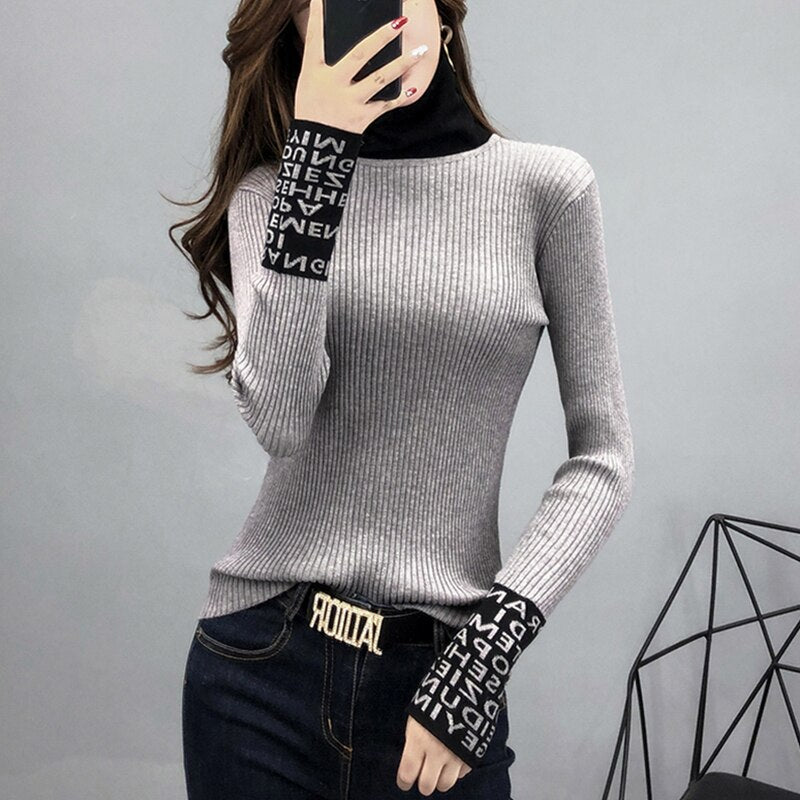 Long Sleeve Turtleneck Slim Sweaters