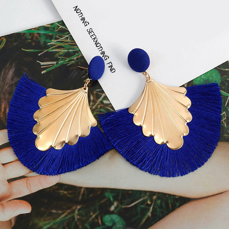 Bohemian Big Tassel Dangle Drop Earrings