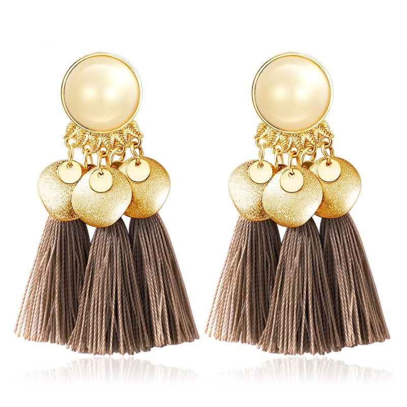 Bohemian Big Tassel Dangle Drop Earrings