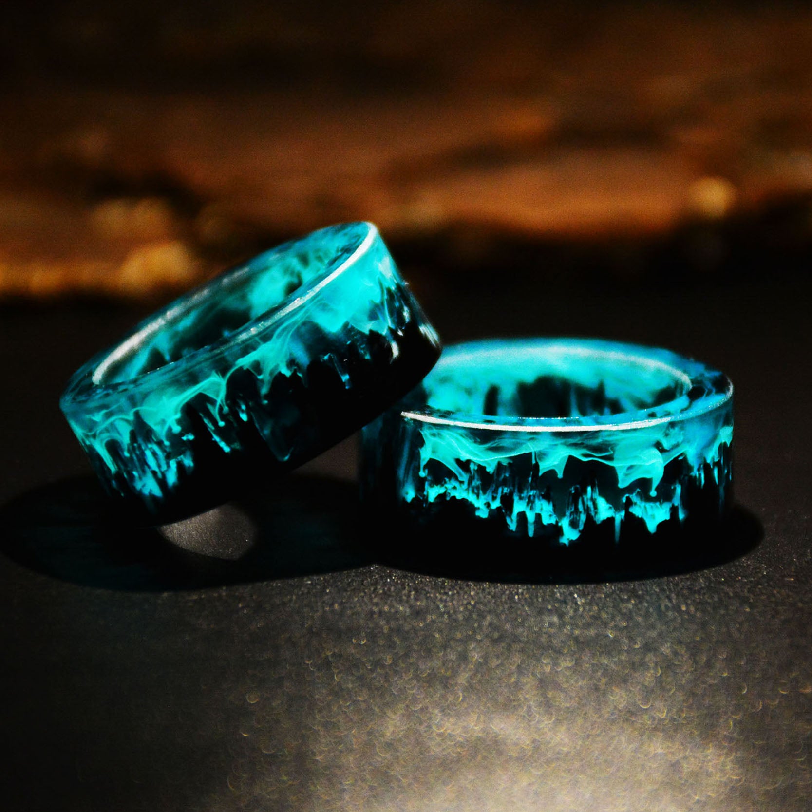 Blue Resin Rings for Women Men
