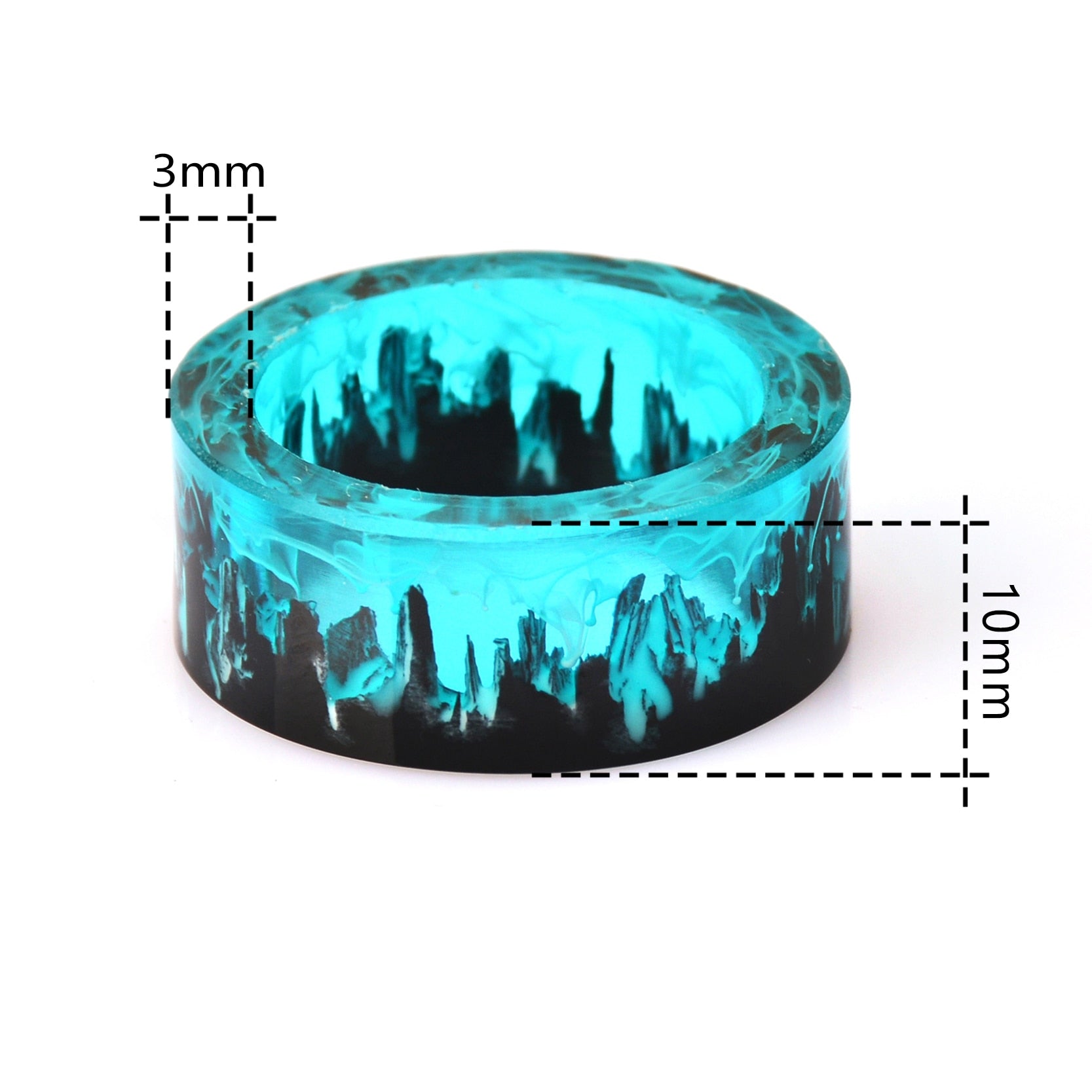 Blue Resin Rings for Women Men
