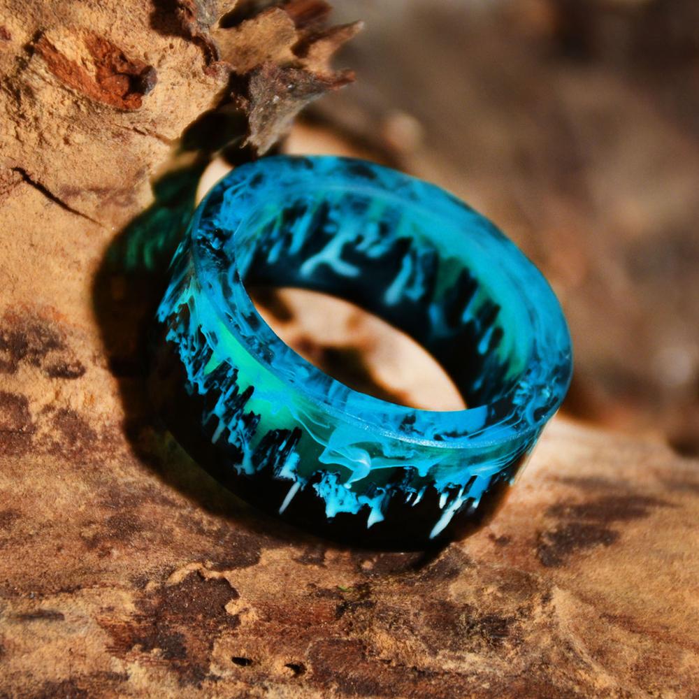 Blue Resin Rings for Women Men
