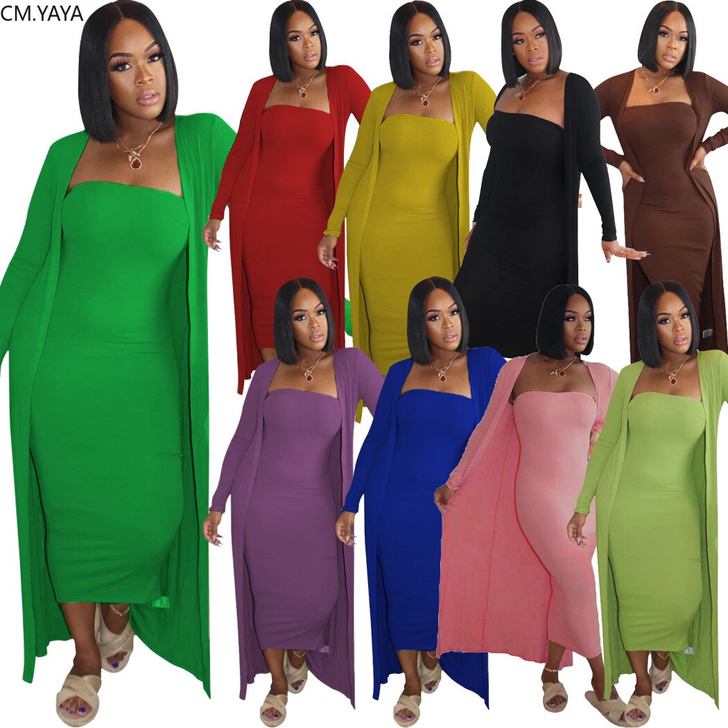 Long Sleeve Cloak Tops Bodycon Midi Maxi Dress