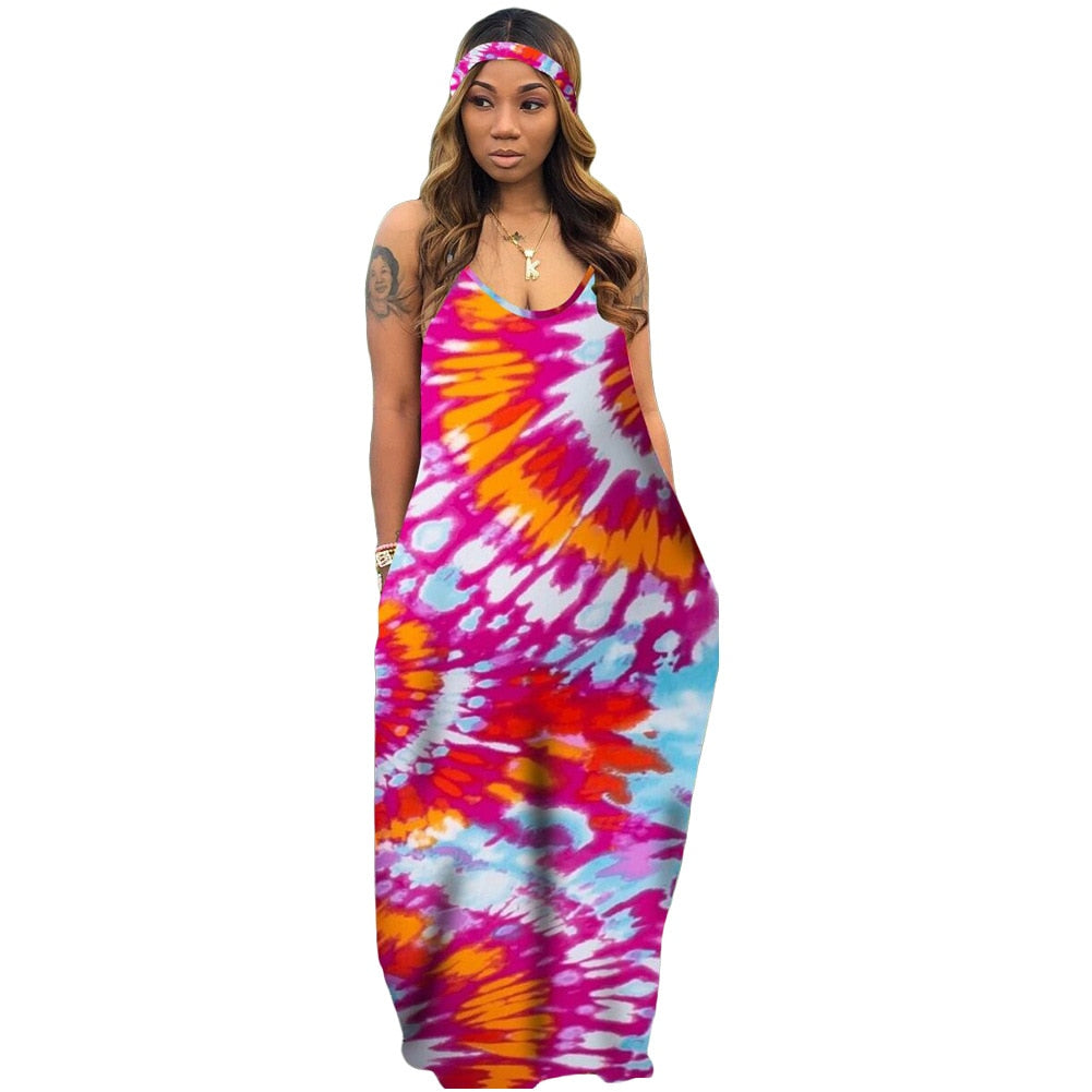 Tie Dye Long Maxi Dress