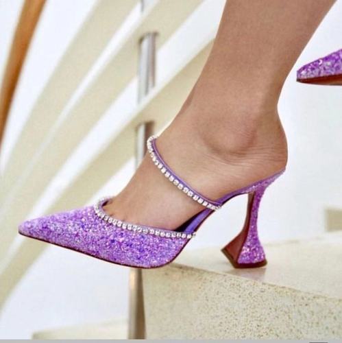 Dazzling Crystal Pointed High Heels