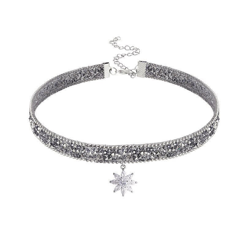 Fashion CZ Crystal Ice Flower Pendant