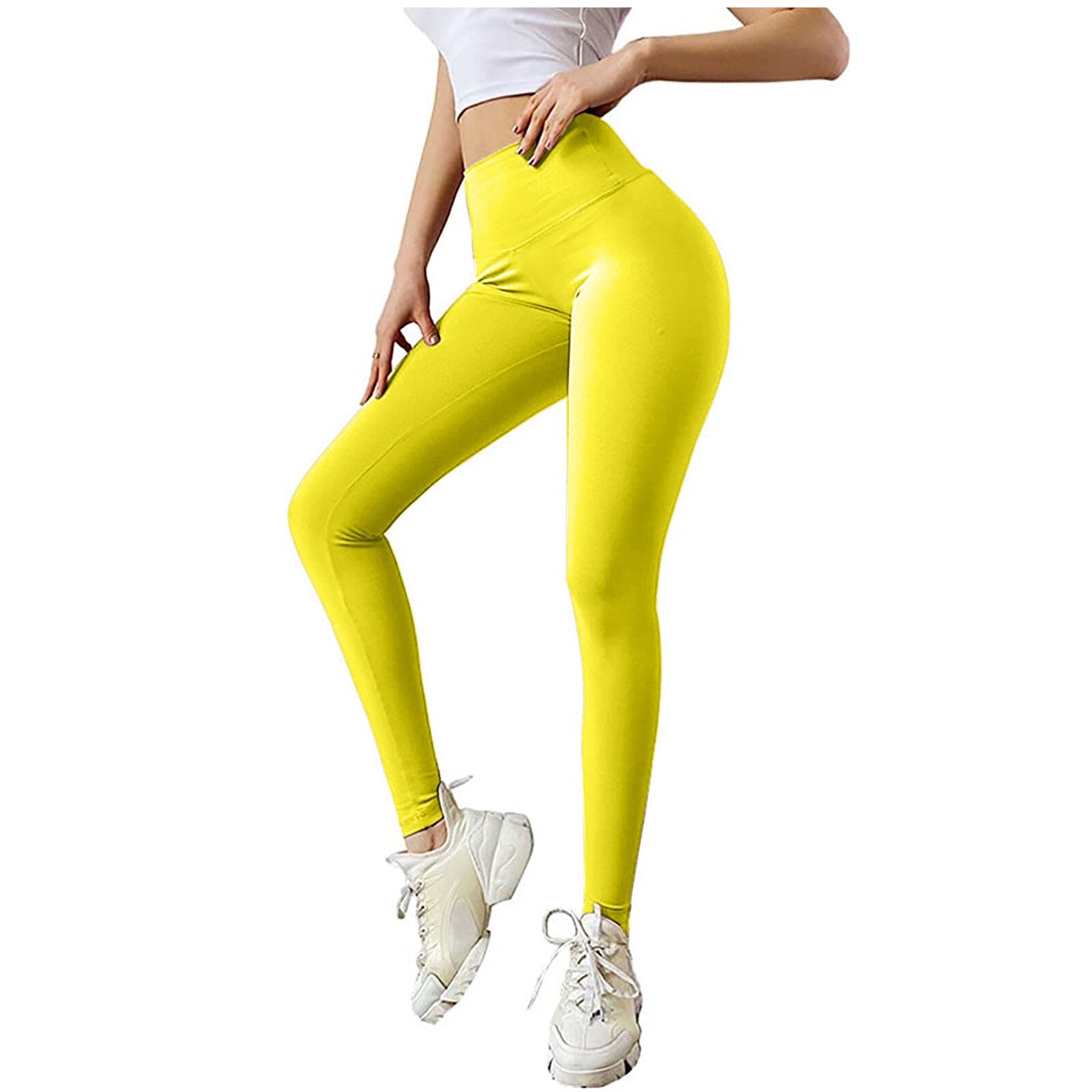 Pure Color Hip Lifting Elastic Fitness Running Yoga Pants