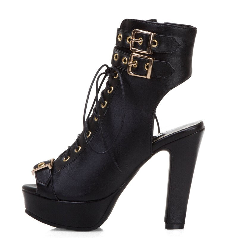 Peep Toe Ankle Boots For Women