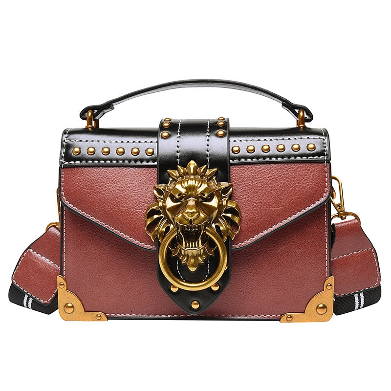 Woman Metal Lion Head Purse