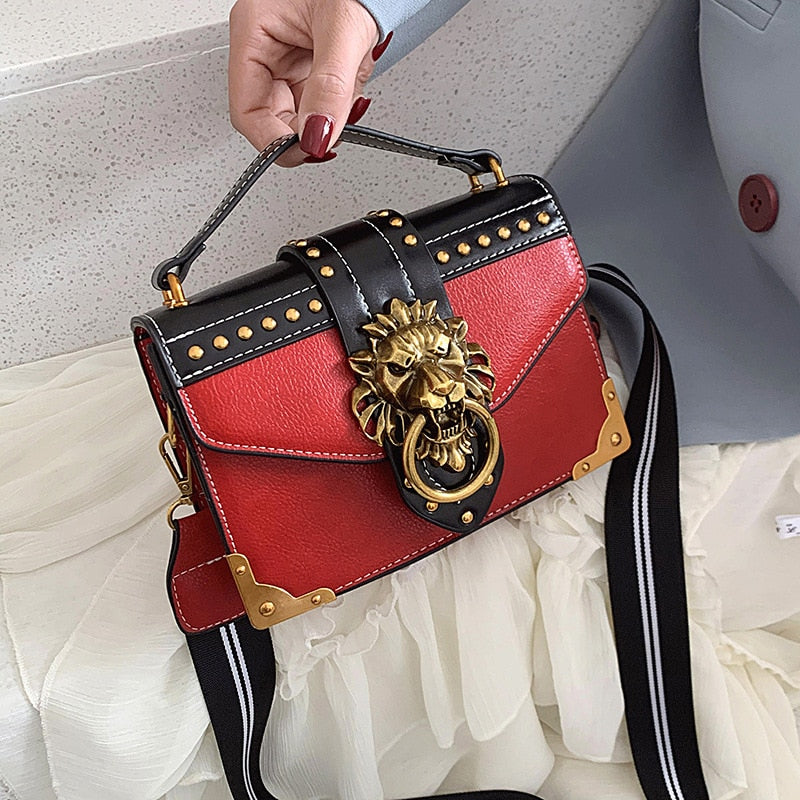 Woman Metal Lion Head Purse