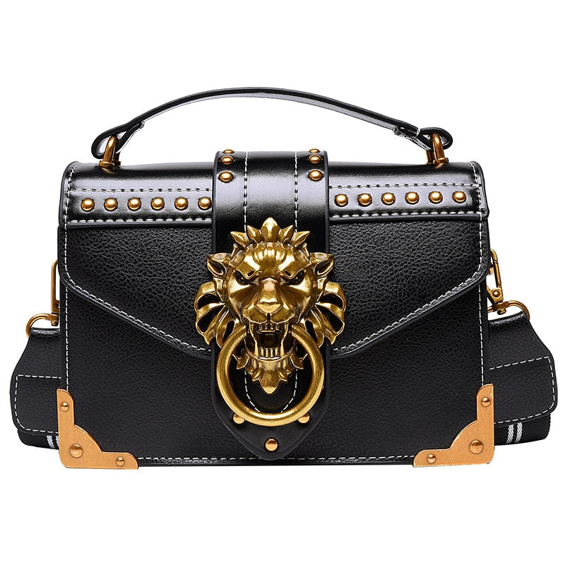 Woman Metal Lion Head Purse