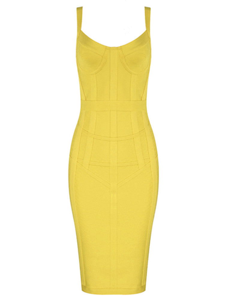 Sexy Sleeveless V Neck Bodycon Bandage Dress