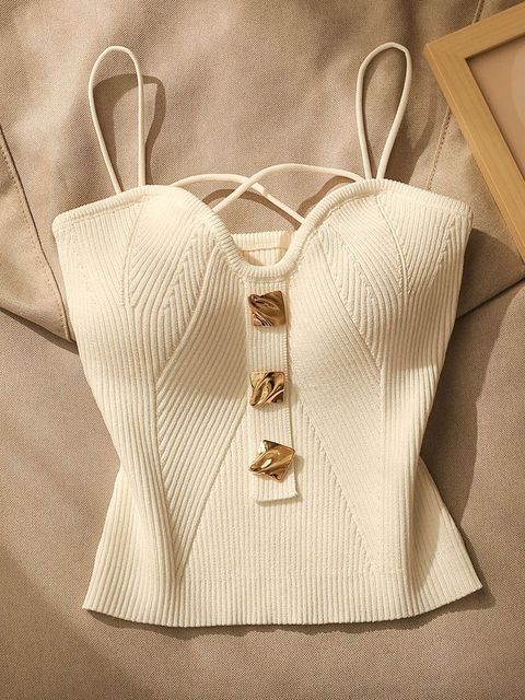 French Style Cross-knit Suspender Summer  Camisole