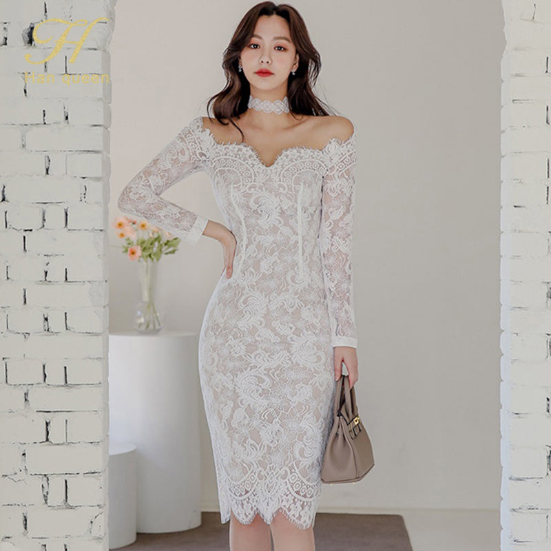 Spring Lace Pencil Bodycon Dress