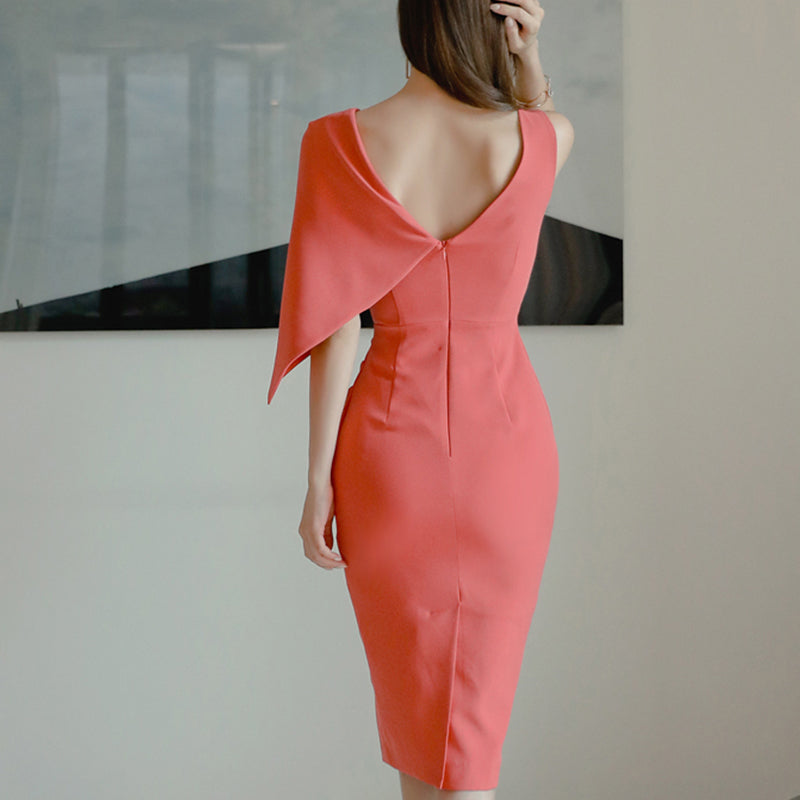 One-Shoulder Bodycon Pencil Sheath Dresses