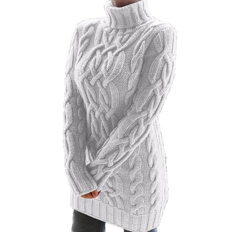 Turtleneck Retro Thick Thread Twist Sweater