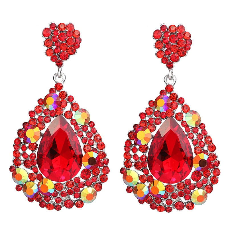 Fashion Crystal Big Water Drop Earrings