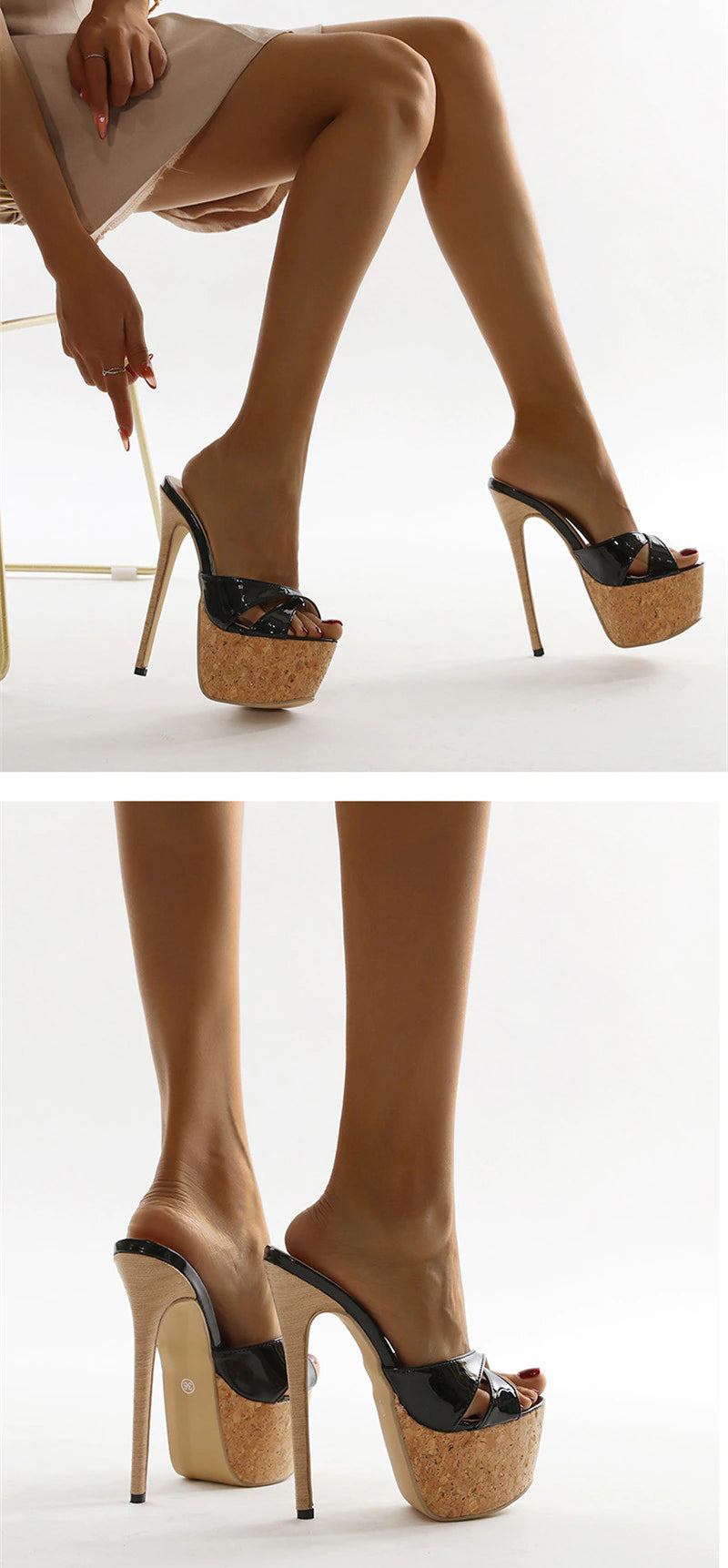 Slingback Peep-toe High Heels Platform