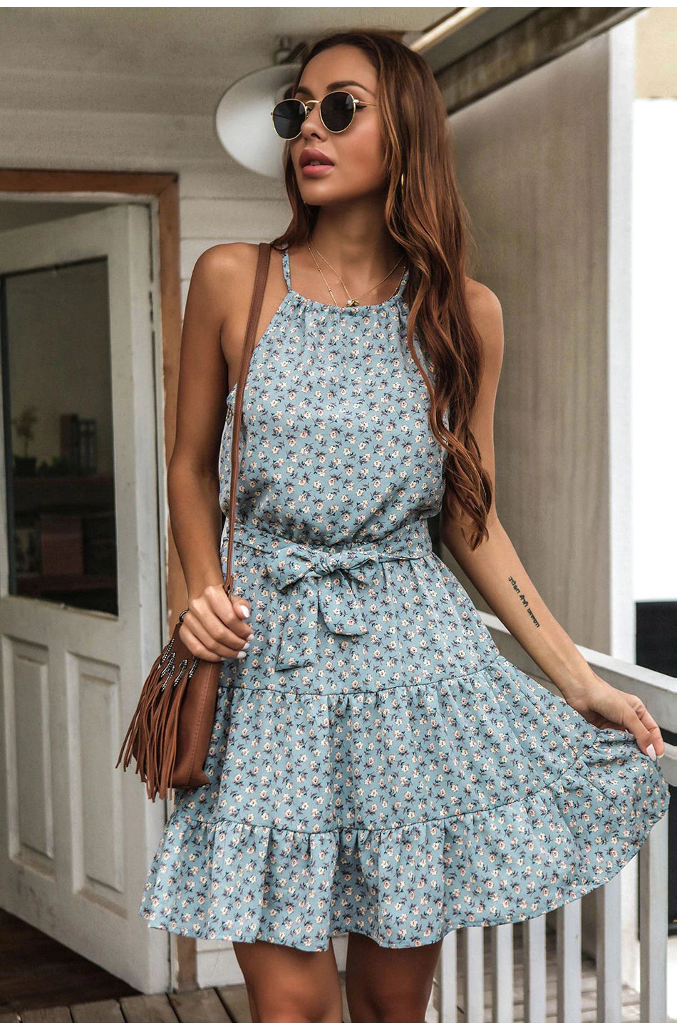 Summer Spaghetti Strap Women Mini Dress