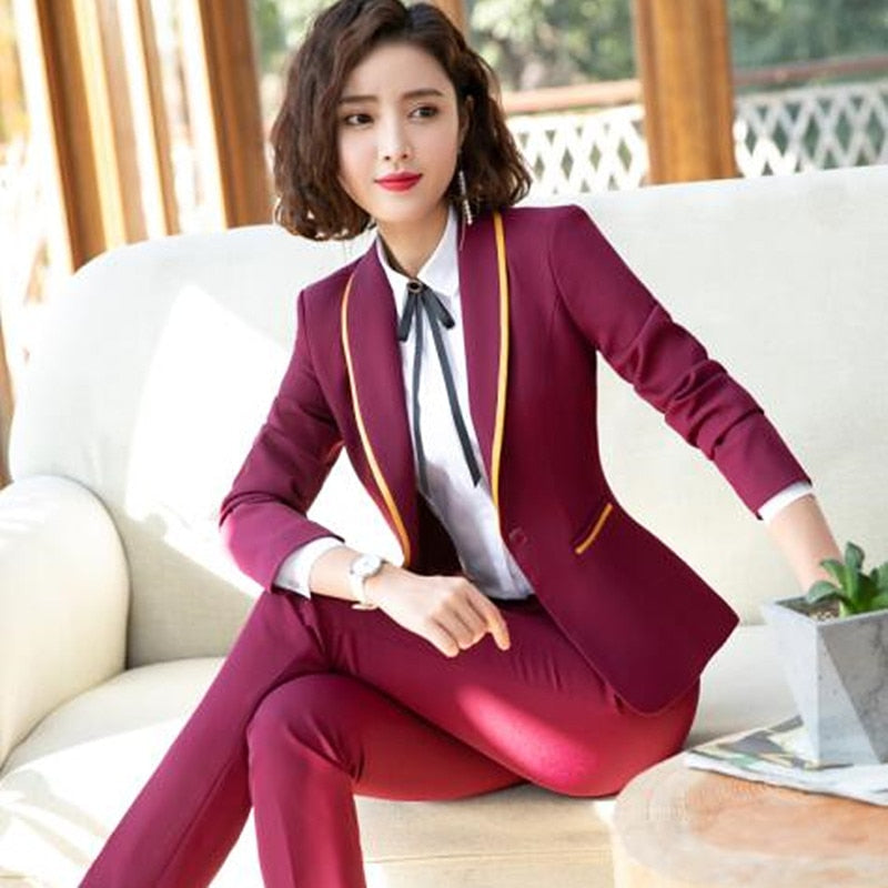 Autumn Winter 2 Piece Blazer Set Pantsuits