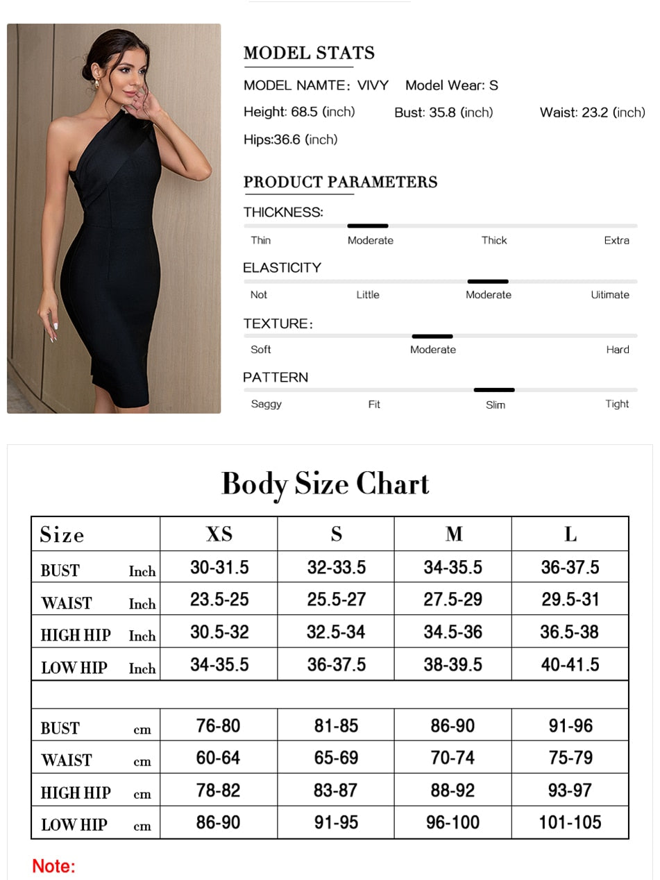 Summer Black One Shoulder Bandage Dress