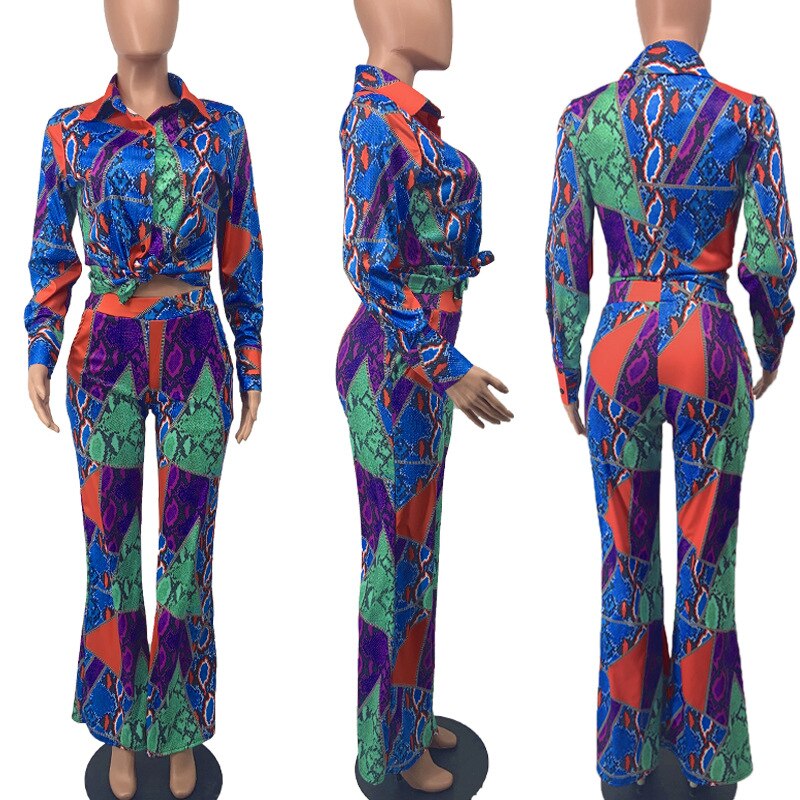 V-neck Colorful Print Jumpsuit