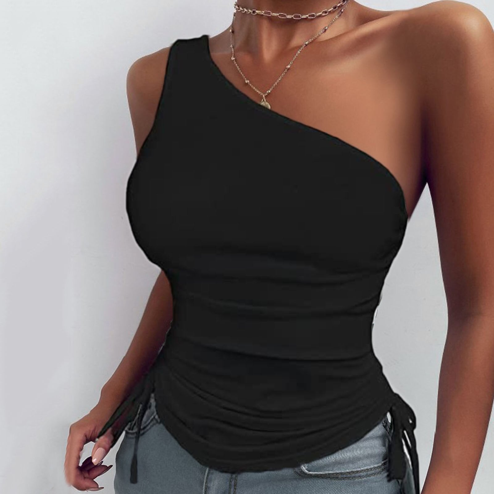 Summer Casual One Shoulder T-Shirt  S