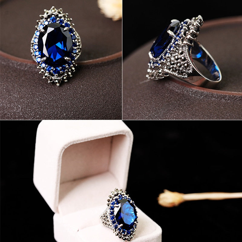 Gorgeous Red or Blue Stone Ring