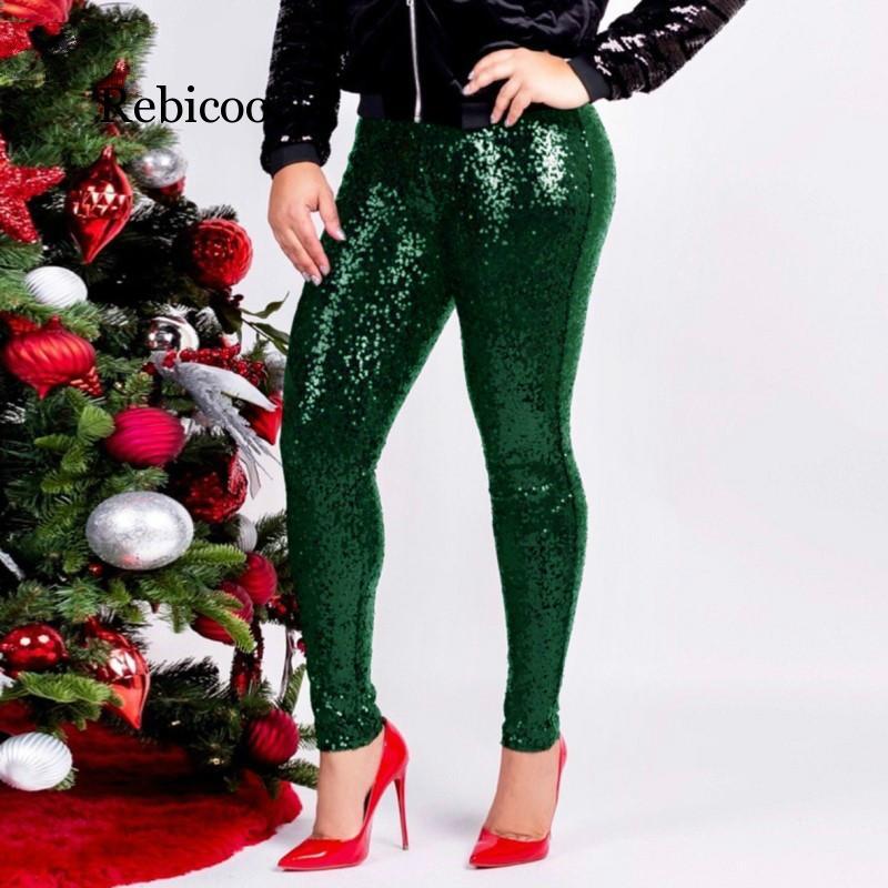 Glitter Sequin Sexy Skinny Pants
