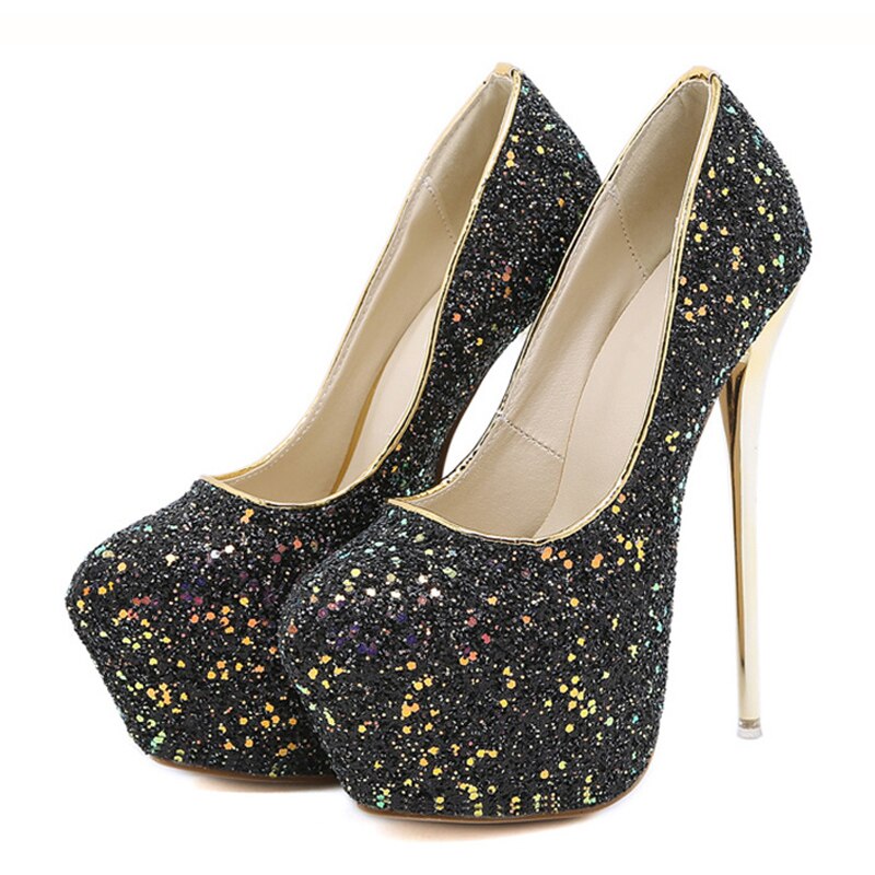 Extreme Sexy High Heels Platform Fashion Bling Sequined Shoes