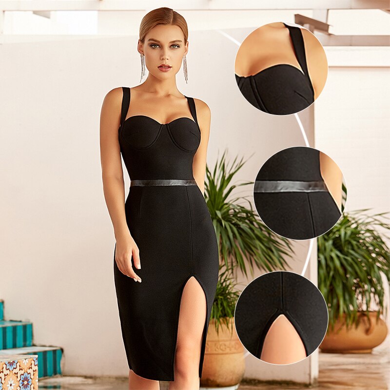 Elegant Spaghetti Strap  Bodycon Bandage Dress