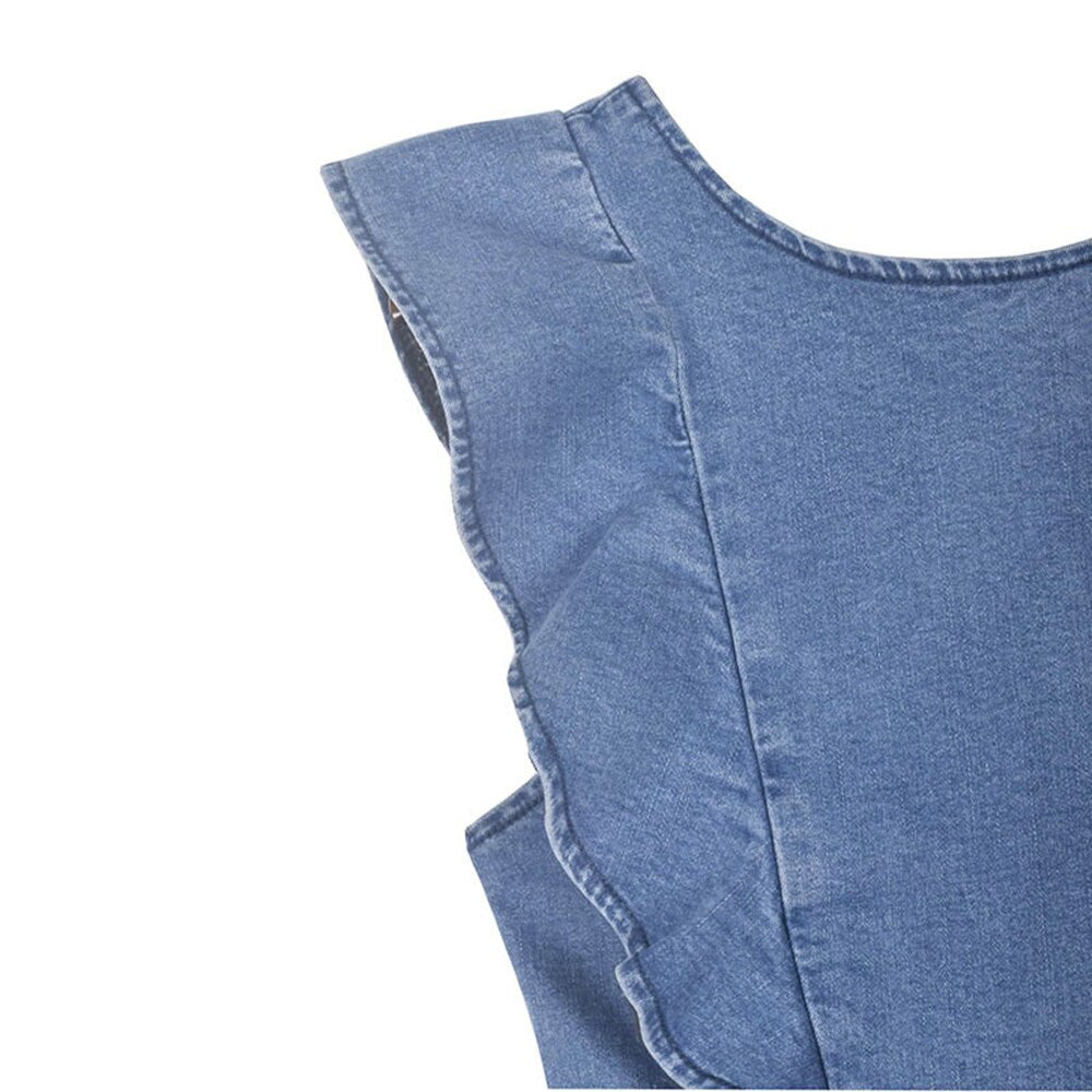 Backless Mini Jeans Dress