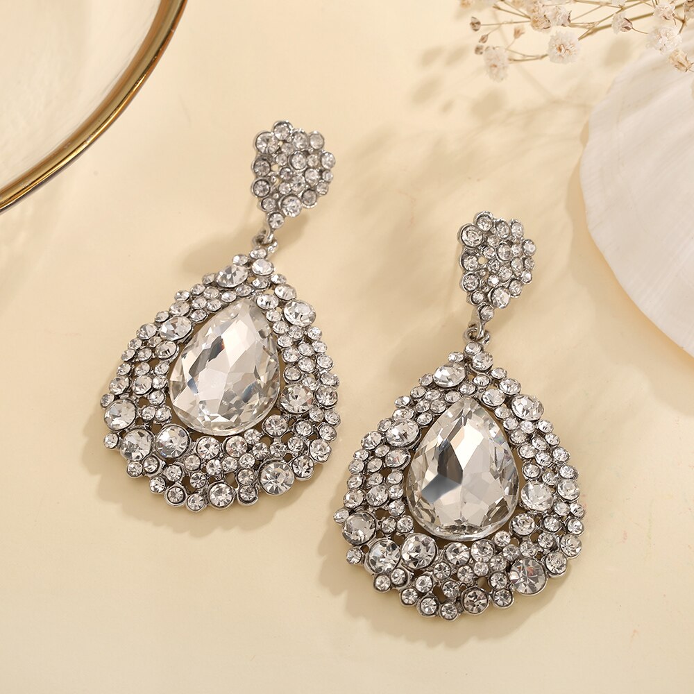 Fashion Crystal Big Water Drop Earrings