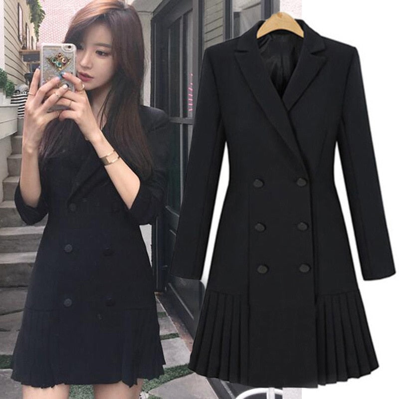 Autumn Fall Long Sleeve Blazer Dress