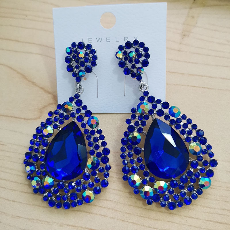 Fashion Crystal Big Water Drop Earrings