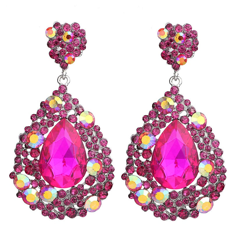 Fashion Crystal Big Water Drop Earrings