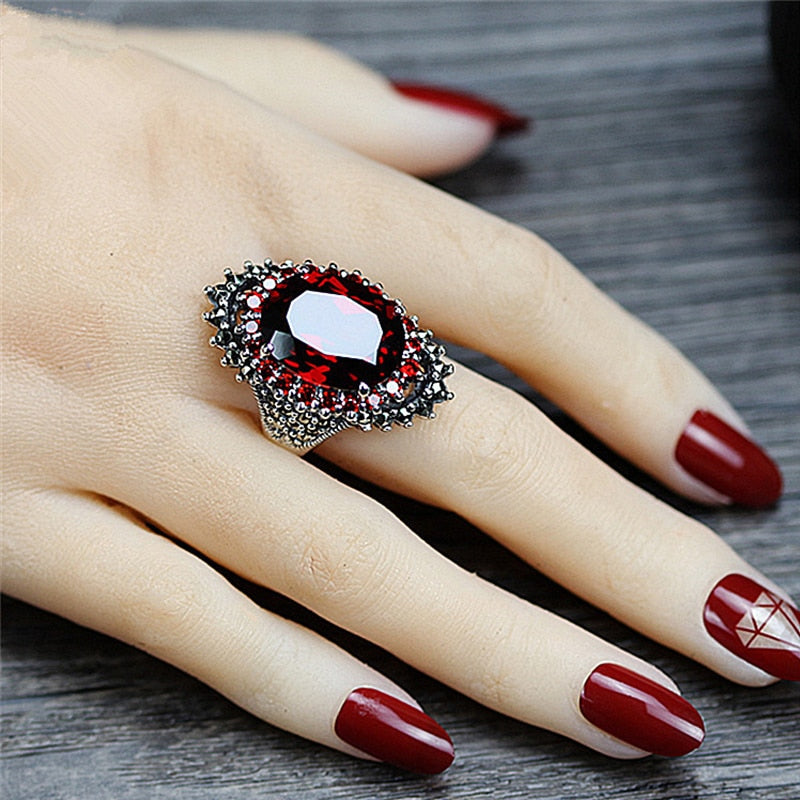 Gorgeous Red or Blue Stone Ring