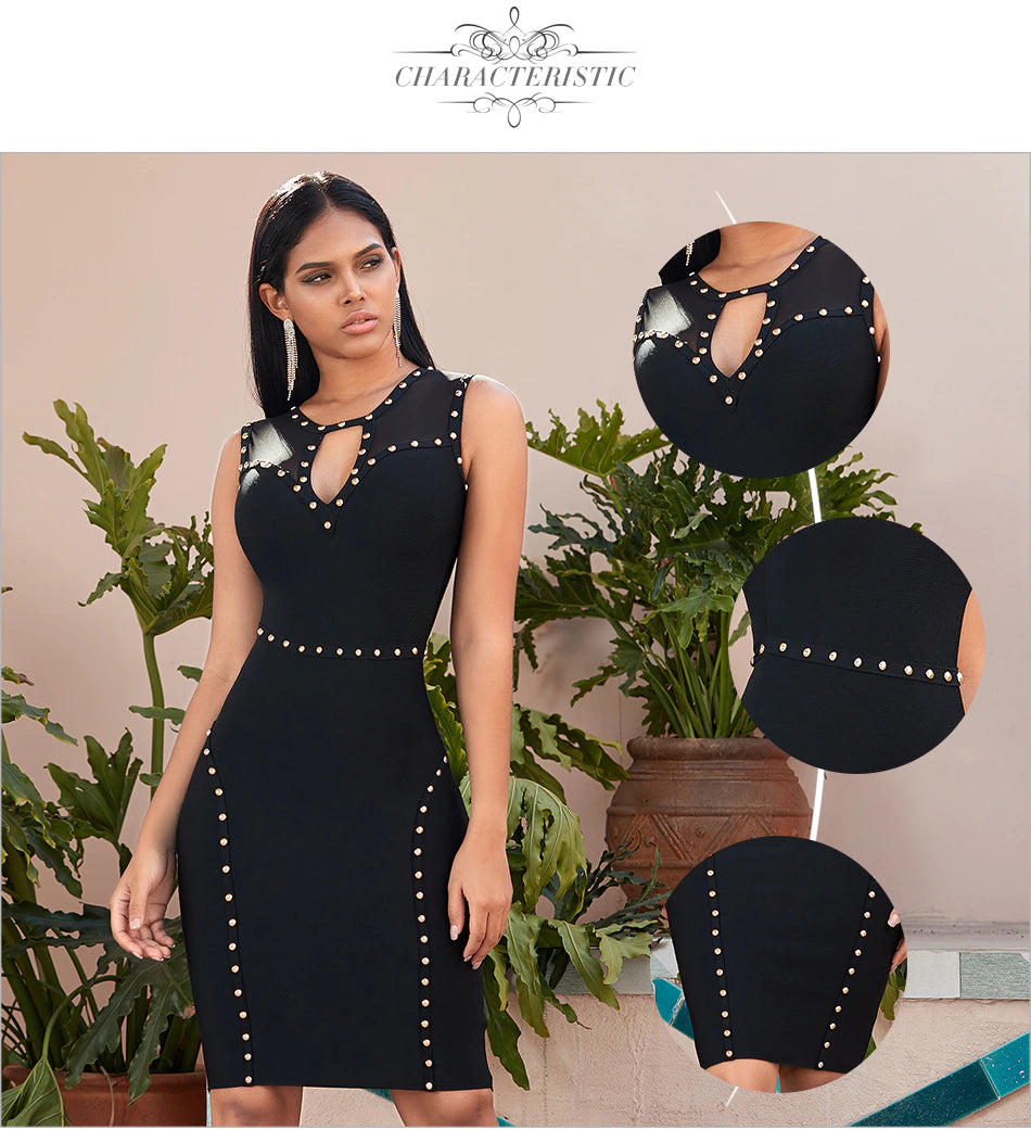 Summer Beading Bodycon Bandage Dress