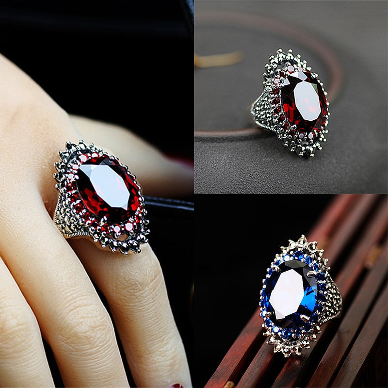 Gorgeous Red or Blue Stone Ring