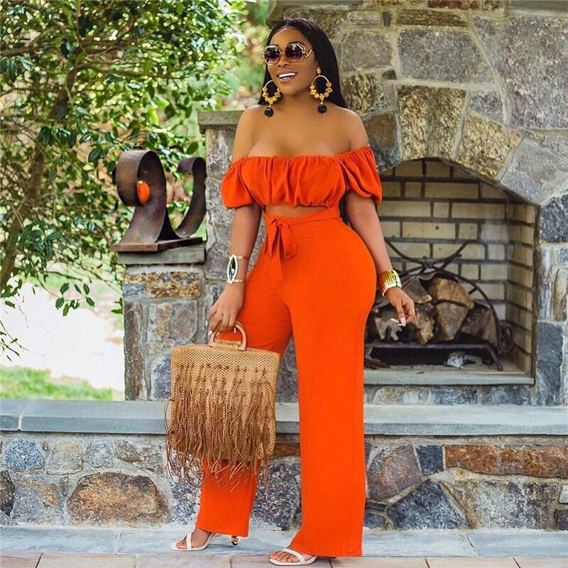 Off Shoulder Cut Out Wide Leg Jumpsuit