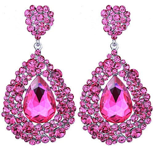 Fashion Crystal Big Water Drop Earrings