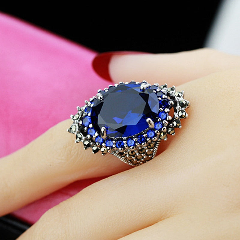 Gorgeous Red or Blue Stone Ring