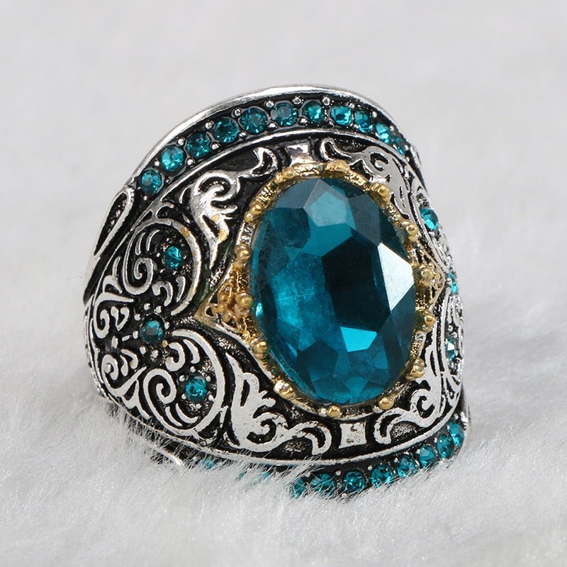 Silver 925 Aquamarine Ring for Women