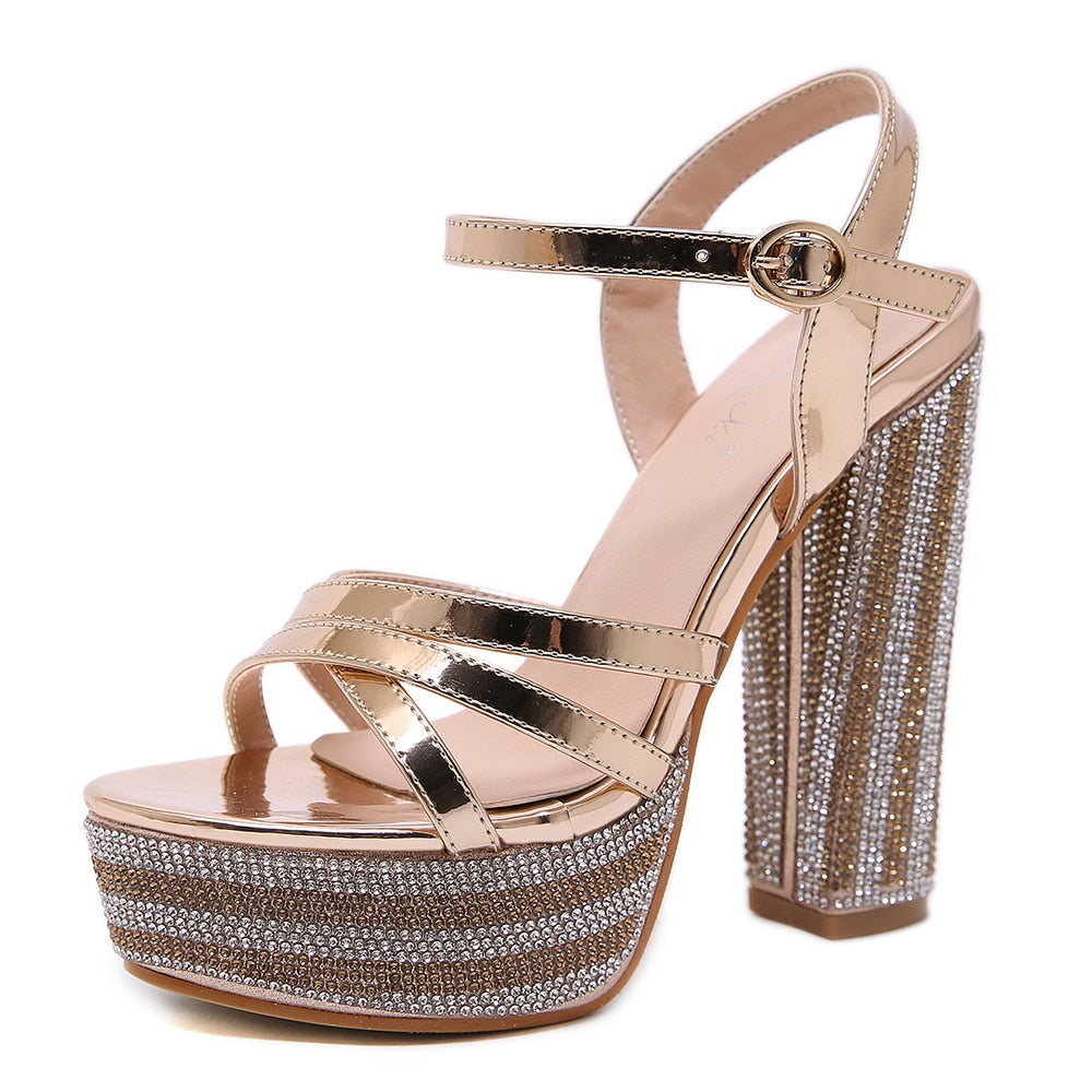 Crystal High Heels Platform Sandals