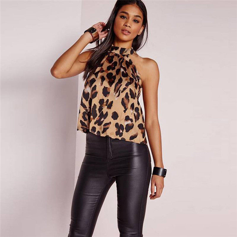 Sexy Off Shoulder Leopard Print Blouse