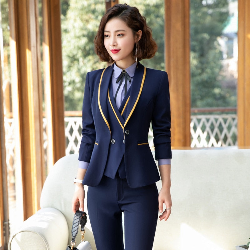 Autumn Winter 2 Piece Blazer Set Pantsuits